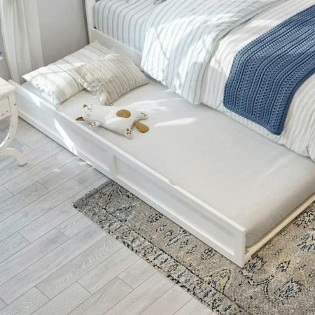 GK033 - White : Giường Kéo Phụ Sát Đất - Gầm Giường